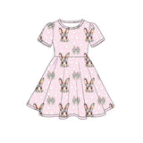 Preorder MOQ 5 pcs Each Style Easter Bunny Dots Bows Love Kids Matching Clothes