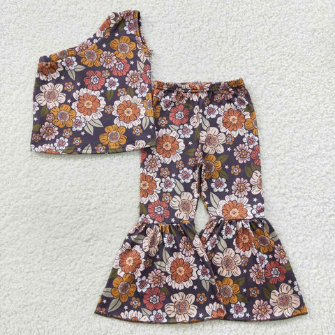 GSPO0502 Fall Flower Sleeveless Girl's Set