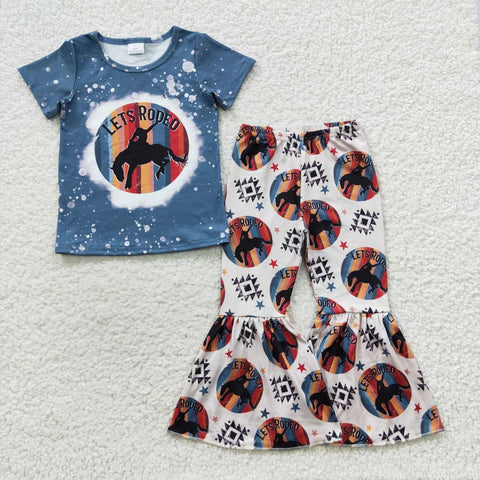 GSPO0671 Lets RODEO Stripe Girl's set