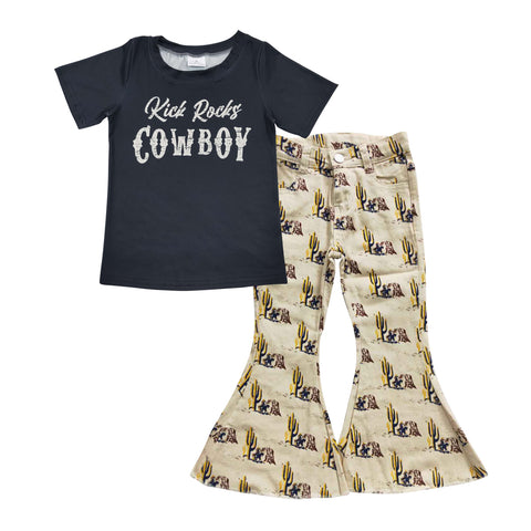 GSPO0736 Cowboy Western Jeans 2 Pcs Boy's Set