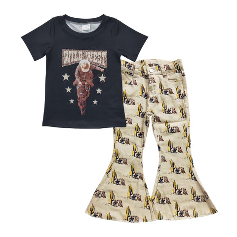 GSPO0737 Wild West Western Jeans 2 Pcs Boy's Set