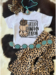 GSPO0836 Hello pumpkin season leopard Girl's Set