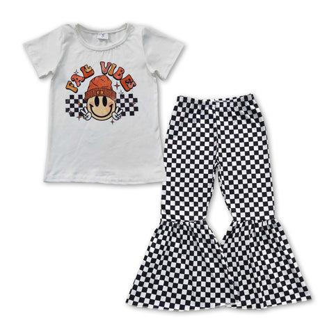 GSPO0844 FALL VIBES Black Plaid Girl's Set