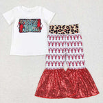 GSPO0938 Crawfish Junkie Red Sequins Girl's Set