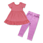 GSPO0947 Pink Purple Cotton Girl's Set