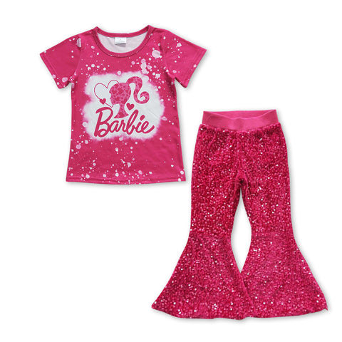 GSPO0951 Barbie Pink Sequin Girl's Set