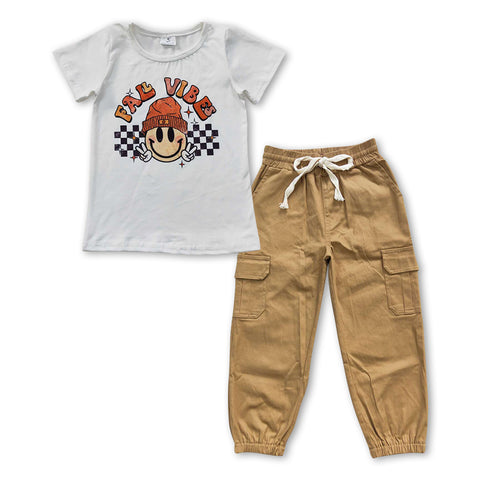 GSPO0957 Fall Vibes Khaki Pants Boys Set