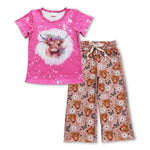 GSPO0971 Fashion Cow Flower Girl's Set