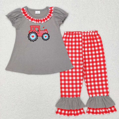 BSPO0193/GSPO0972/SR0488/SR0489 Embroidery Truck Kids Sibling Matching Clothes