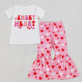 GSPO0984 Sweat Heart Love Pink Girl's Set