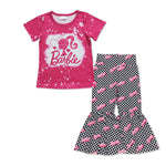 GSPO0993 Plaid Barbie Pink Girl's Set