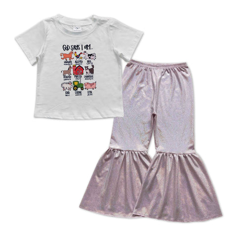 GSPO1010 Farm Cute Satin Girl's Set