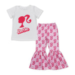 GSPO1011 Letter Hot Pink Girl's Set