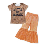 GSPO1071 A little bit dramatic Leopard Satin Girl's Set