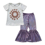 GSPO1072 Happy Little Soul Purple Satin Girl's Set