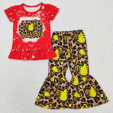 GSPO1086 Softball Leopard Yellow Girl Set