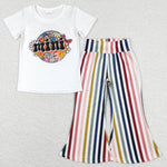 GSPO1114 Mini Flower Stripe Girls Set