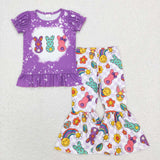 GSPO1116 Easter Bunny Purple Flower Girls Set