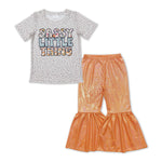 GSPO1149 Sassy Little Soul Orange Satin Girl's Set