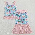 GSPO1163 Flower Pink Dots Girls Set