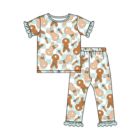 Preorder 12.22 GSPO1182 Bunny Carrot Girls Pajamas Set