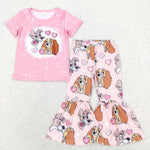 GSPO1233 Love Dog Pink Girls Set