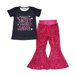 GSPO1235 Sweet Sassy Hot Pink Sequin Girl's Set