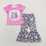 GSPO1290 Smiley Face Flower 2 Pcs Girls Set