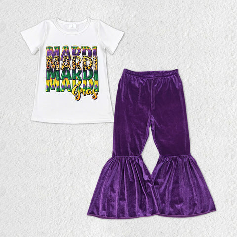 GSPO1325 Mardi Gras Purple Velvet Girl's Set