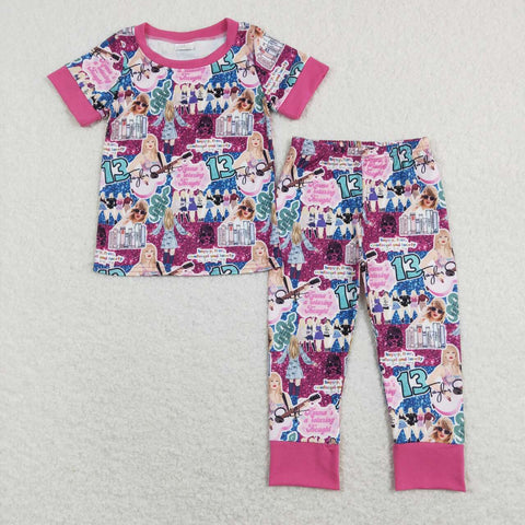 GSPO1332 1989 Singer Star Pink Girls Pajamas Set