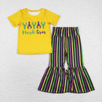 GSPO1392 Mardi Gras Yellow Girls Set