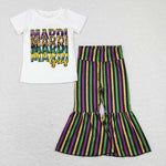 GSPO1394 Mardi Gras Stripe Girls Set