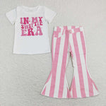 GSPO1401 In my swiftie era Stripe Denim Jeans 2 Pcs Girl's Set