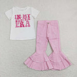 GSPO1402 In my swiftie era Pink Denim Jeans 2 Pcs Girl's Set