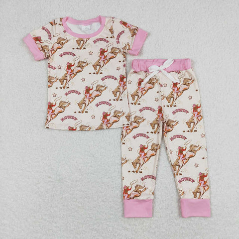 GSPO1488 HOWDY Pink Girls Pajamas Set