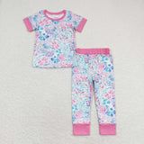 GSPO1550 Flower Garden Pink Girls Pajamas Set