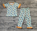 GSPO1573 Cartoon Blue Dog Girls Pajamas Set