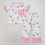 GSPO1575 Happy Birthday Cake Girls Pajamas Set