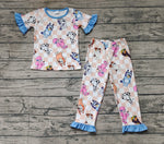 GSPO1581 Cartoon Blue Dog Girls Pajamas Set