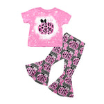 GSPO1592 October Pumpkin Leopard Pink Girls Set