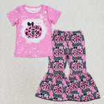 GSPO1592 October Pumpkin Leopard Pink Girls Set