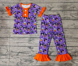 GSPO1608 Halloween Purple Girls Pajamas Set