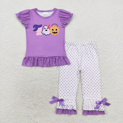 GSPO1647 BOO Pumpkin Purple Girls Set