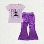 GSPO1707 Singer Star Purple Sequin Girl's Set