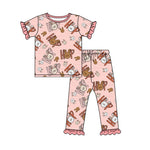 Preorder Notice GSPO1726 Easter Hop Rabbit Girls Pajamas Set