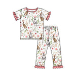 Preorder Notice GSPO1727 Easter Rabbit Flower Girls Pajamas Set