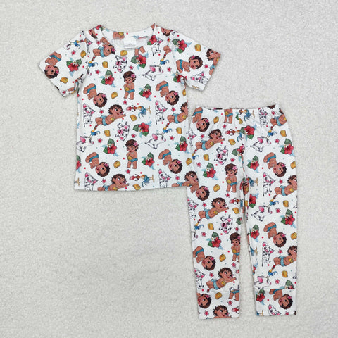 GSPO1750 Cartoon Flower Girls Pajamas Set