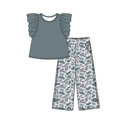 Preorder 12.24 GSPO1873 Hunting Camo Grey Girls Set