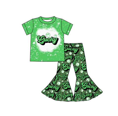 Preorder 12.30 GSPO1924 St. Patrick Lucky Smiley Face Girls Set