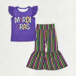 GSPO1949 Mardi Gras Purple Stripe Girls Set